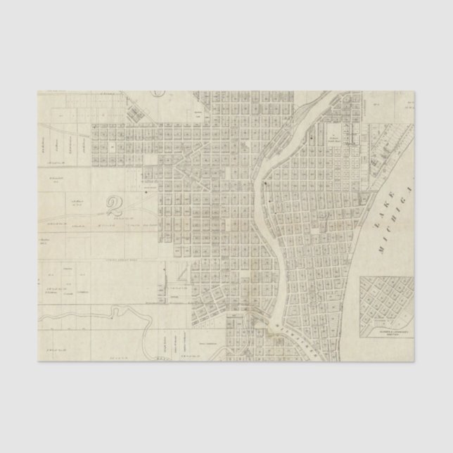 Papier Mousseline Carte de Milwaukee (Recto)