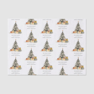 Papier Mousseline Carte de vacances moderne Sketchy Christmas Tree C
