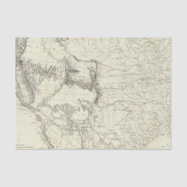 Papier Mousseline Carte des Etats-Unis 4 (Recto)