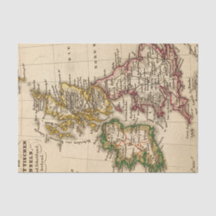 Papier Mousseline Carte d'îles britanniques