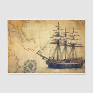 Papier Mousseline Carte d'Imaginaire vintage Déroupage de navire à v