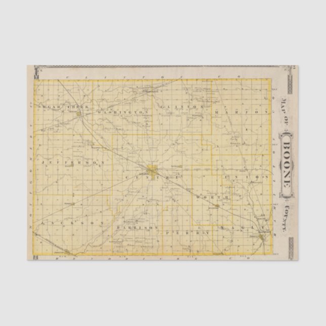 Papier Mousseline Carte du comté de Boone (Recto)