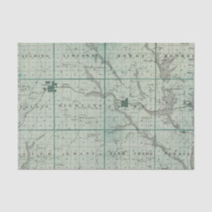 Papier Mousseline Carte du comté de Union, état de l'Iowa
