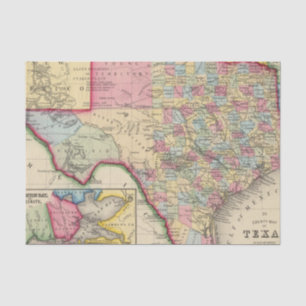 Papier Mousseline Carte du comté du Texas