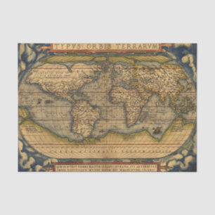 Papier Mousseline Carte du monde Antique Ortelius Europe Voyage