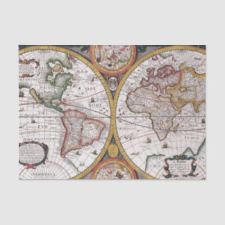 Papier Mousseline Carte du Vieux Monde