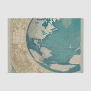 Papier Mousseline Carte du Vieux monde vintage par CallisC