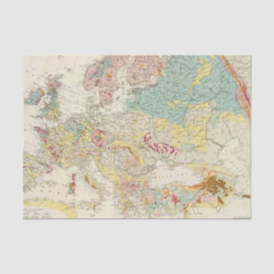 Papier Mousseline Carte géologique l'Europe