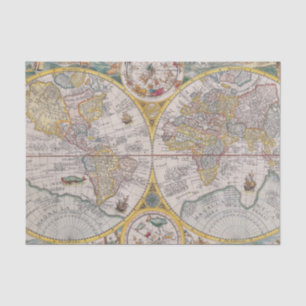 Papier Mousseline Carte médiévale du monde à partir de 1525