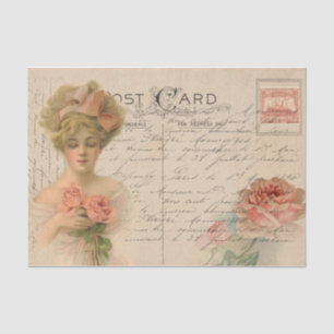 Papier Mousseline Carte Postale De Style Classique / Dame Victorienn