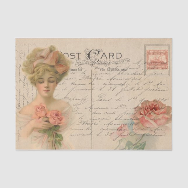 Papier Mousseline Carte Postale De Style Classique / Dame Victorienn (Recto)