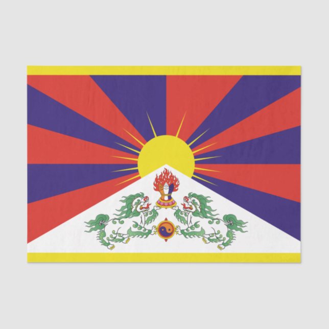 Papier Mousseline Carte postale drapeau du Tibet libre (Recto)