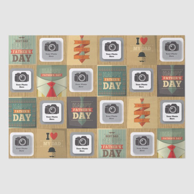 Papier Mousseline Carte postale heureuse de fête des pères (Recto)