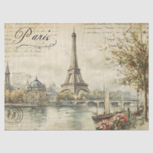 Papier Mousseline Carte postale Paris vintage