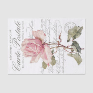 Papier Mousseline Carte postale vintage romantique rose