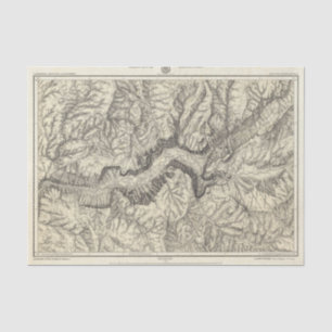 Papier Mousseline Carte topographique de la vallée de Yosemite