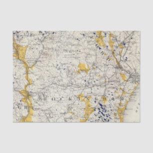 Papier Mousseline Carte topographique et glaciaire du New Hampshire