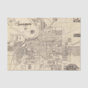 Papier Mousseline Carte vintage de Montgomery, Alabama (1899)