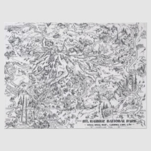 Papier Mousseline Carte vintage Mont Rainier Voyage photo