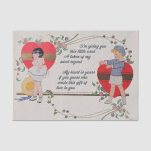 Papier Mousseline Cartes de la Saint-Valentin Antiques Victoriennes