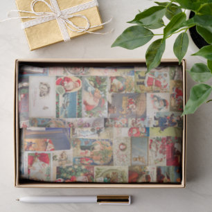 Papier Mousseline Cartes de voeux de Noël Antique Motif