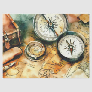 Papier Mousseline "Cartographie exquise : Adventure Await"