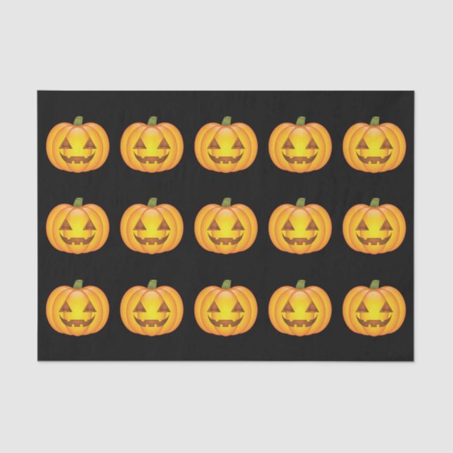 Papier Mousseline Carton mignon Halloween Jack O’Lantern Citrouilles (Recto)