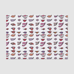 Papier Mousseline Cartoon Lipstick Sourires Motif amusant