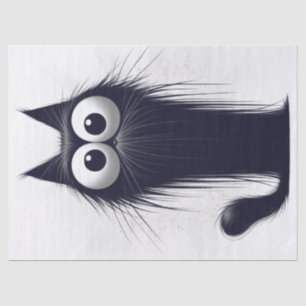 Papier Mousseline Cartoon Whimsical Black Cat