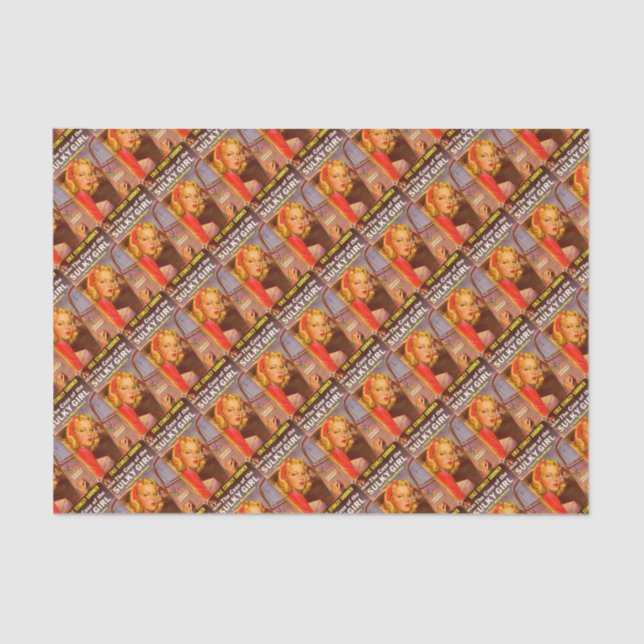 Papier Mousseline Cas de la couverture de livre boudeuse de fille (Recto)