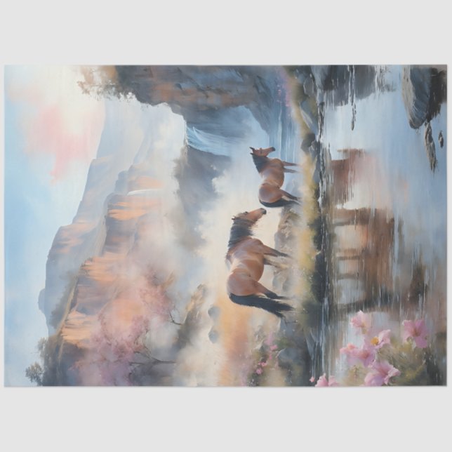 Papier Mousseline Cascade Wild Horse (Recto)