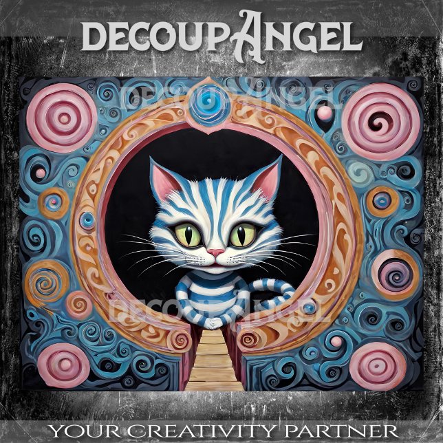 Papier Mousseline Cashire Cat #2 Découpage (Créateur téléchargé)