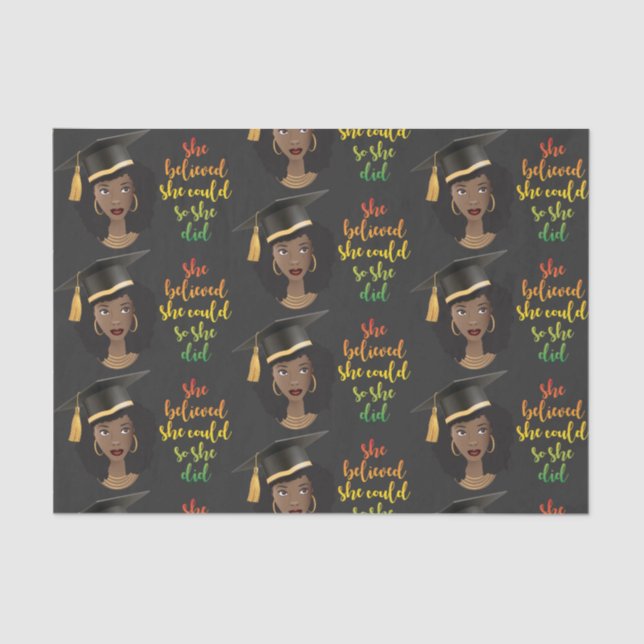 Papier Mousseline Casquette D'Études De Femme Noire, Elle Croyait Qu (Recto)