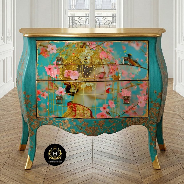 Papier Mousseline Casquette vintage de cage à oiseaux (Créateur téléchargé)