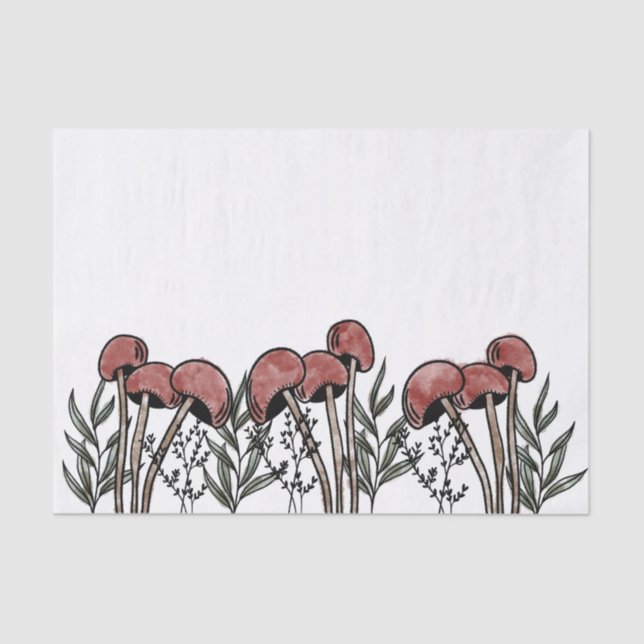 Papier Mousseline Casquettes de champignons rouges (Recto)