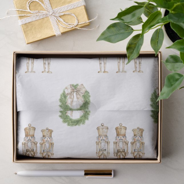 Papier Mousseline Casse-Noisette de Noël en or  (Cadeau)