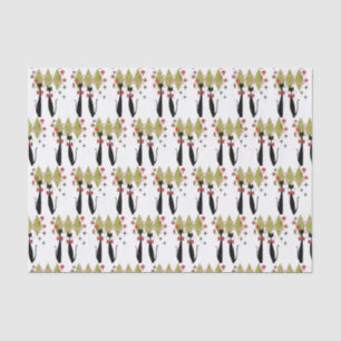 Papier Mousseline Cat de Noël du MCM de l'ère atomique