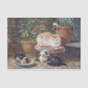 Papier Mousseline Cat & Kittens ・ Henriette Ronner-Knip (1821-1909)