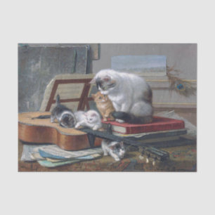 Papier Mousseline Cat & Kittens ・ Henriette Ronner-Knip (1821-1909)