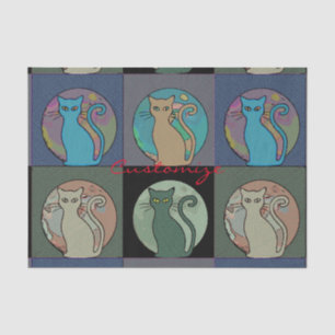 Papier Mousseline Cat Lady Multi Cats assis Thunder_Cove