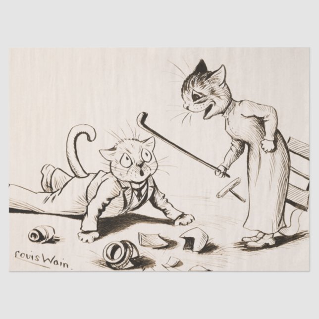 Papier Mousseline Cat Life par Louis Wain (Recto)