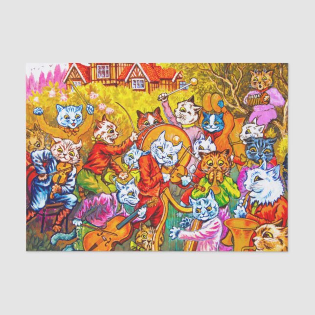 Papier Mousseline Cat Musical Band (Recto)