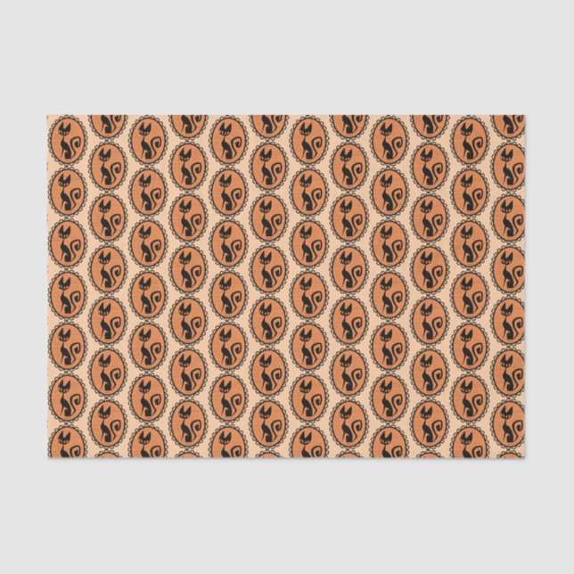 Papier Mousseline Cat noir rétro (Recto)