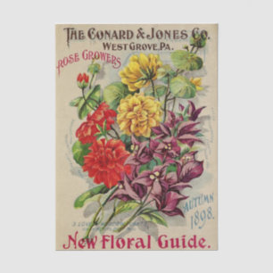 Papier Mousseline Catalogue de graines vintage Conard Jones, Automne