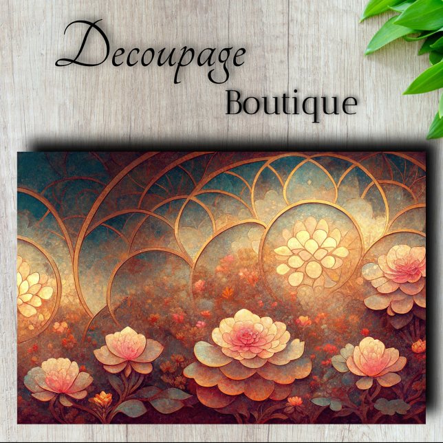 Papier Mousseline Cathédrale Lotus Découpage (Lotus Cathedral Decoupage Tissue Paper)