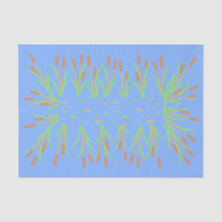 Papier Mousseline Cattails d'étang de grenouilles enchantées et pale