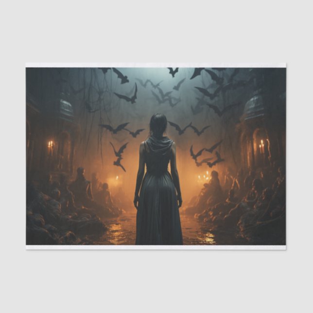 Papier Mousseline Cauchemar gothique Halloween Découpage (Recto)