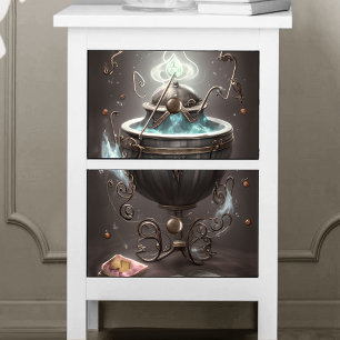 Papier Mousseline Cauldron magique brillant avec vieux Spellbooks ma