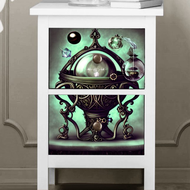 Papier Mousseline Cauldron orné avec boule de cristal vert et orbes (Créateur téléchargé)