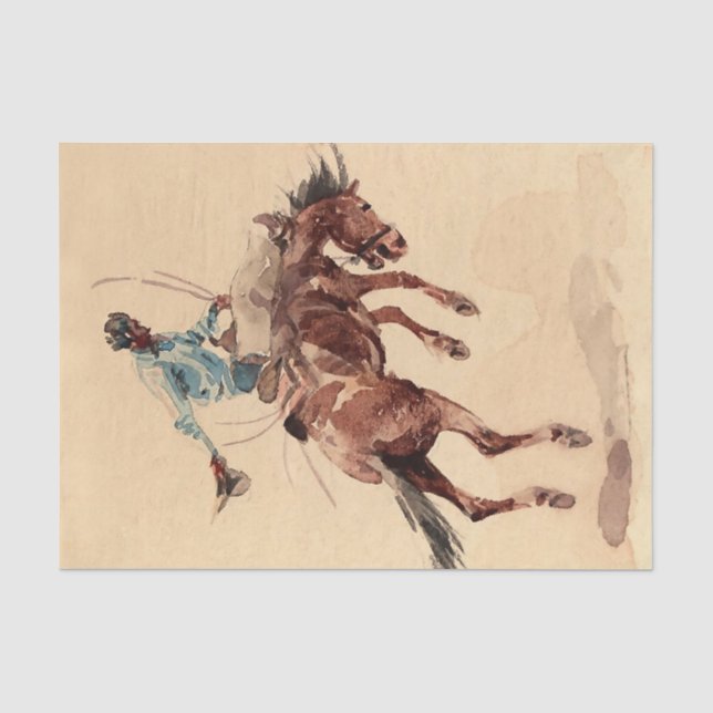 Papier Mousseline Cavalier de Bronc 2 par Edward Borein (Recto)